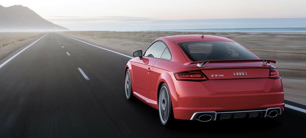 2018 Audi TT RS driving away from the camera