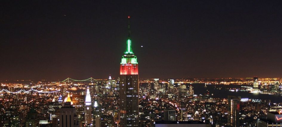 A photo of the Empire State Building in a blog post about NYC holiday traditions