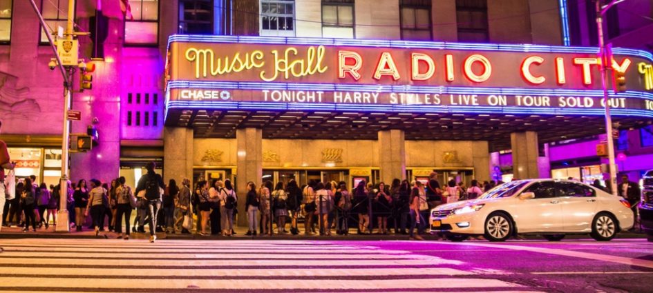 A photo of Radio City Music Hall in a blog about NYC holiday traditions